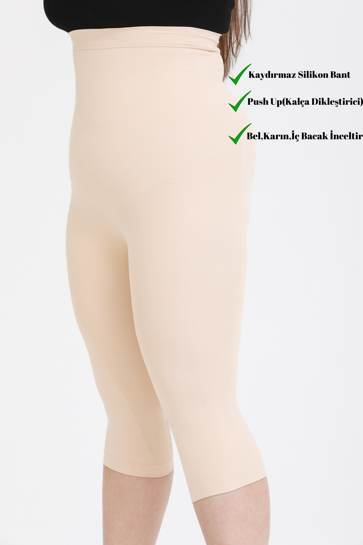 Yüksek Bel Seamless Kapri Korse | Vücut Hatlarını Şekillendir